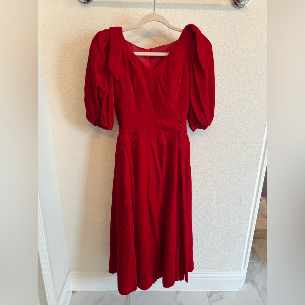 Vintage Velvet Basque Waist Dress